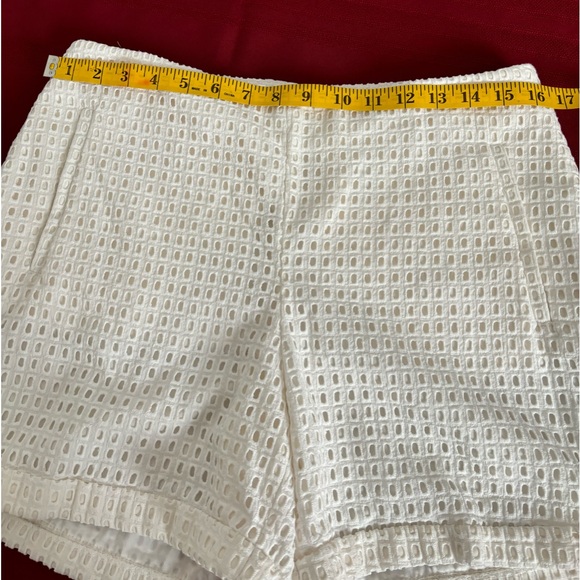 H&M- Lace Embroidered-White Shorts-Ladies Size-10-NWOT withSilk-Lining.VeryNice. - Picture 1 of 9